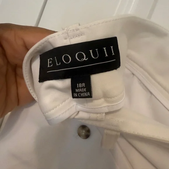 Eloquii Kady White Flat Front Pant NWT - Picture 3 of 5